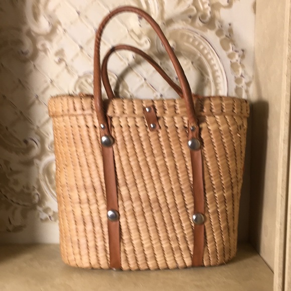Awesome Wicker Rattan Boho Bag Tote EXC Vintage - Picture 10 of 17